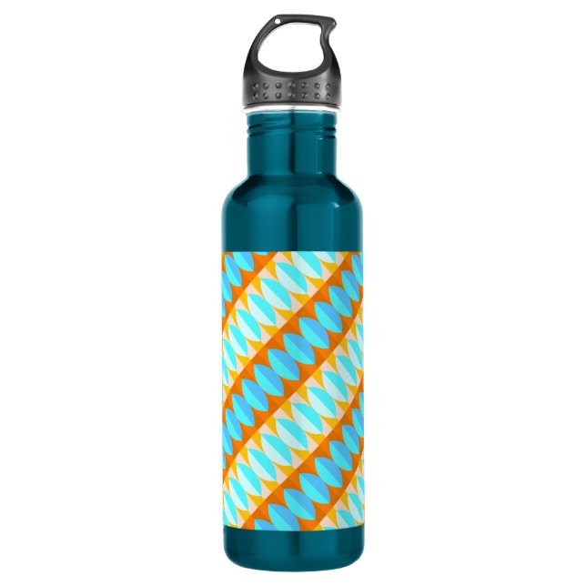 Colourful Turquoise Blue Orange Yellow Pattern 710 Ml Water Bottle (Front)