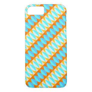 Colourful Turquoise Blue Orange Yellow Pattern Case-Mate iPhone Case