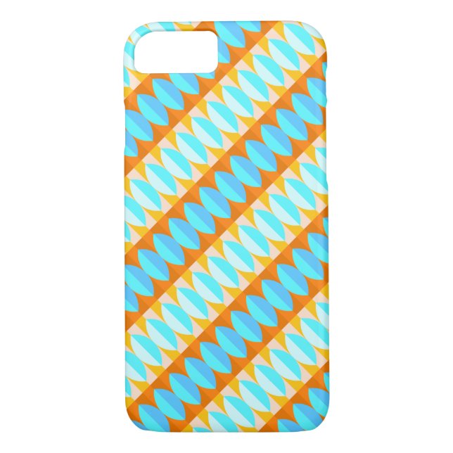 Colourful Turquoise Blue Orange Yellow Pattern Case-Mate iPhone Case (Back)