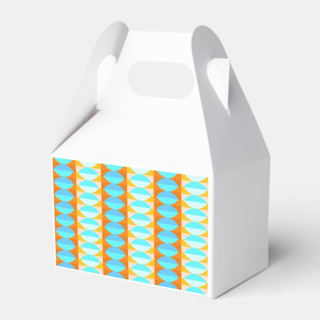 Colourful Turquoise Blue Orange Yellow Pattern Favor Box (Front Side)