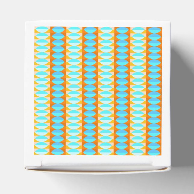 Colourful Turquoise Blue Orange Yellow Pattern Favor Box (Top)
