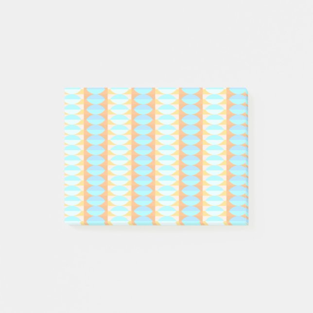 Colourful Turquoise Blue Orange Yellow Pattern Post-it Notes (Front)