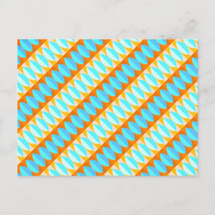Colourful Turquoise Blue Orange Yellow Pattern Postcard