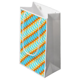 Colourful Turquoise Blue Orange Yellow Pattern Small Gift Bag