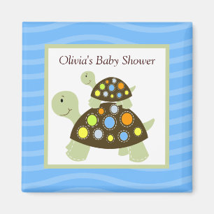 Colourful Turtle Rectangle Favour Magnet - Blue
