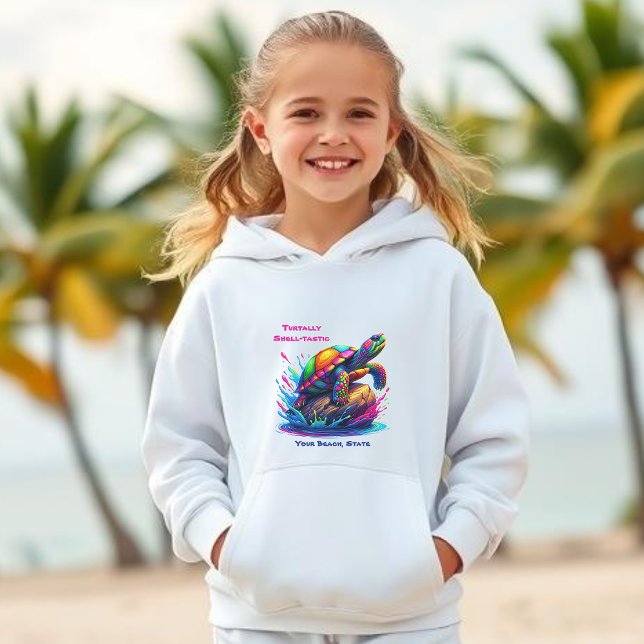 Colourful Turtle Splash- (Colorful Turtle-Fisherman Core-Dopamine Dressing-Kids Hoodie)