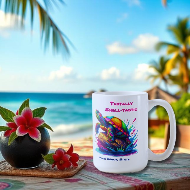 Colourful Turtle Splash Coffee Mug (Colorful Turtle-Fisherman Core-Dopamine Dressing-Mug)