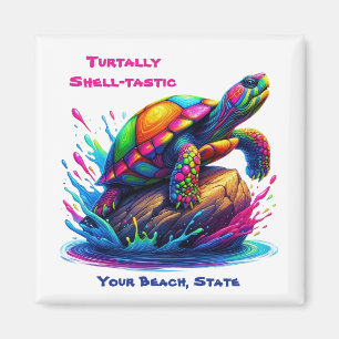 Colourful Turtle Splash Magnet