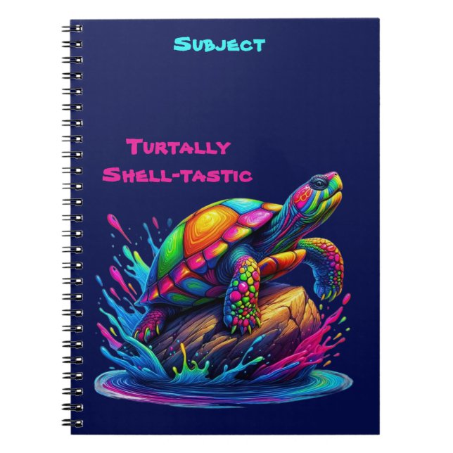 Colourful Turtle Splash Notebook (Front)
