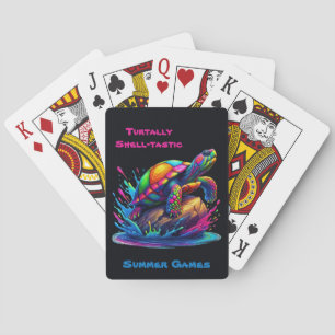 Colourful Turtle Splash  Playing Cards