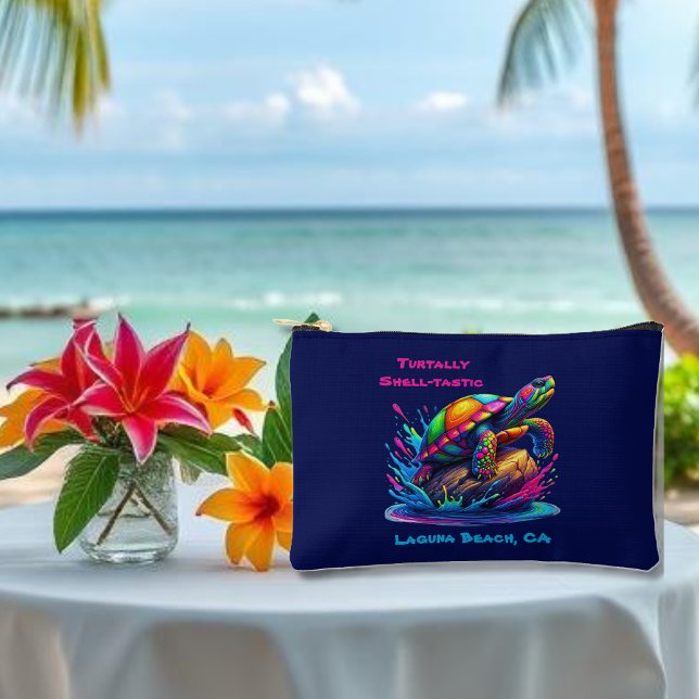 Colourful Turtle Splash Zippered Pouch (Colorful Turtle Splash-Fisherman Core-Dopamine Dressing-Small Pouch-Blue)
