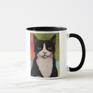 Colourful Tuxedo Cat Mug