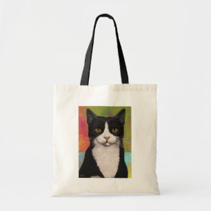Colourful Tuxedo Cat Tote Bag