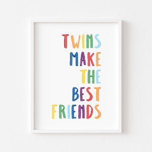 Colourful twins make the best friends print