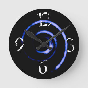 Colourful Twirls Round Clock