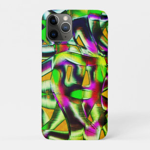 Colourful twisted cutouts lime.., notched scratche iPhone 11 pro case