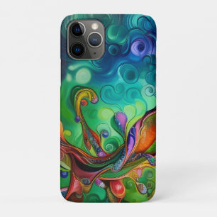 Colourful twisted vines and bubbles Abstract iPhone 11 Pro Case