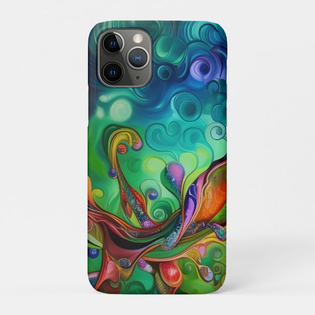 Colourful twisted vines and bubbles Abstract Case-Mate iPhone Case (Back)