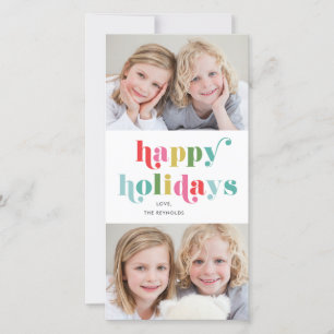 Colourful Type 2 Photo Happy Holiday Card