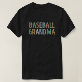 Colourful Typography Baseball Grandma T-Shirt