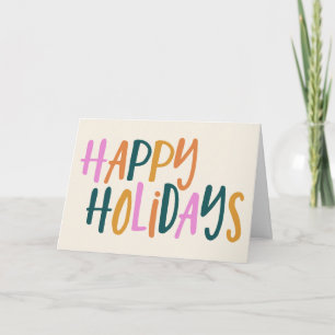 Colourful Typography Custom Holiday Inside Message Card