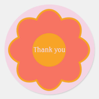 Colourful typography floral classic round sticker