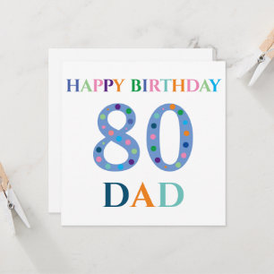 Colourful Typography Happy Birthday Dad Card