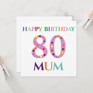 Colourful Typography Happy Birthday Mum Card
