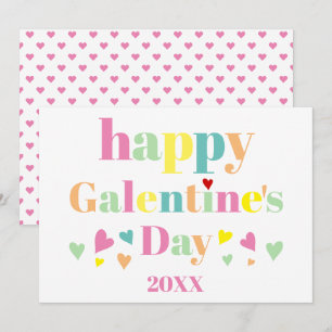 Colourful typography Happy Galentines Day Holiday Card