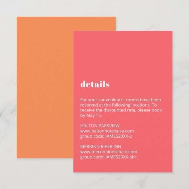 Colourful Typography Wedding Details Enclosure Card (Front/Back)
