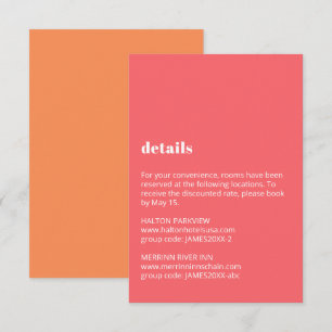 Colourful Typography Wedding Details Enclosure Card