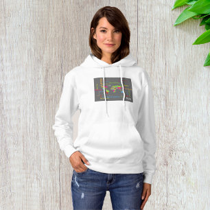 Colourful Typography World Map Modern Word Travel  Hoodie