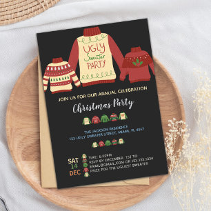Colourful Ugly Sweater Christmas Party Invitation