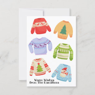 Colourful Ugly Sweater Non-Photo Christmas Card