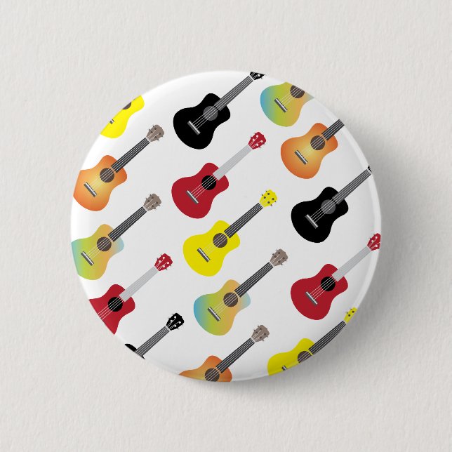 Colourful Ukulele Patterns Music 2 Inch Round Button (Front)