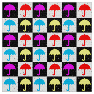 Colourful Umbrella Check Pattern Fabric