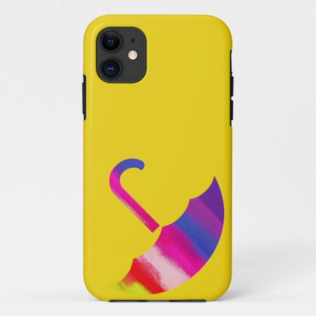 Colourful Umbrella on Yellow Background Case-Mate iPhone Case (Back)