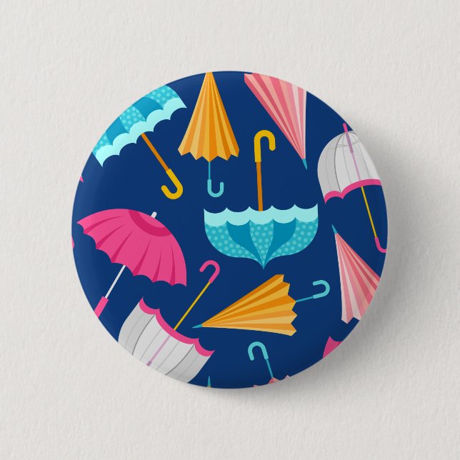 Colourful Umbrella Pattern 2 Inch Round Button (Front)