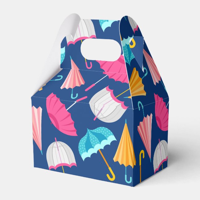 Colourful Umbrella Pattern Favor Box (Back Side)
