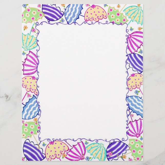 Colourful umbrella stationary paper (Front)