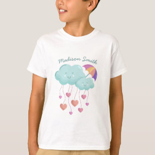 Colourful Umbrella with Cute Clouds T-Shirt
