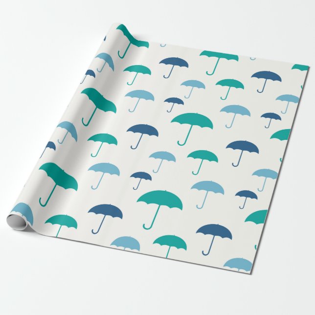 Colourful Umbrella Wrapping Paper (Unrolled)