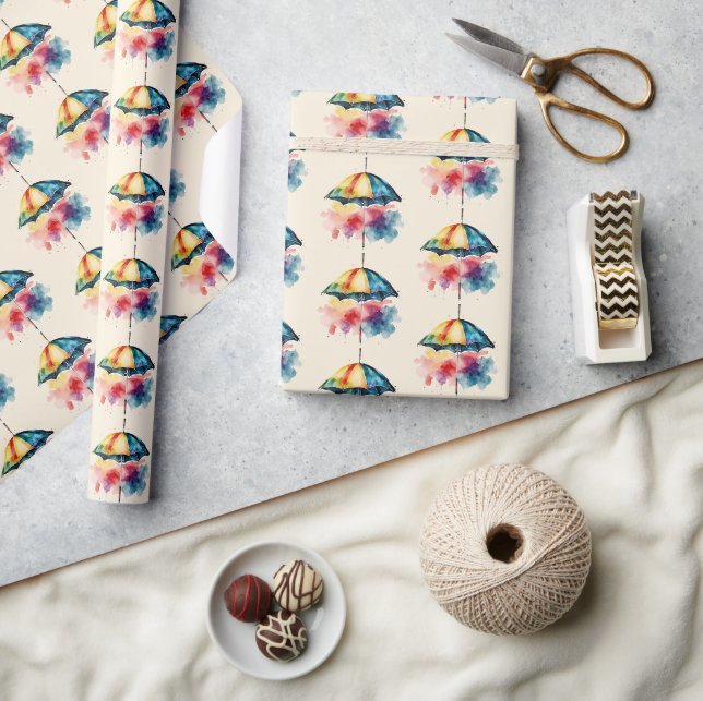 Colourful Umbrella  Wrapping Paper (Crafts)