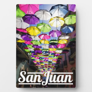 Colourful Umbrellas at San Juan Puerto Rico photo Plaque