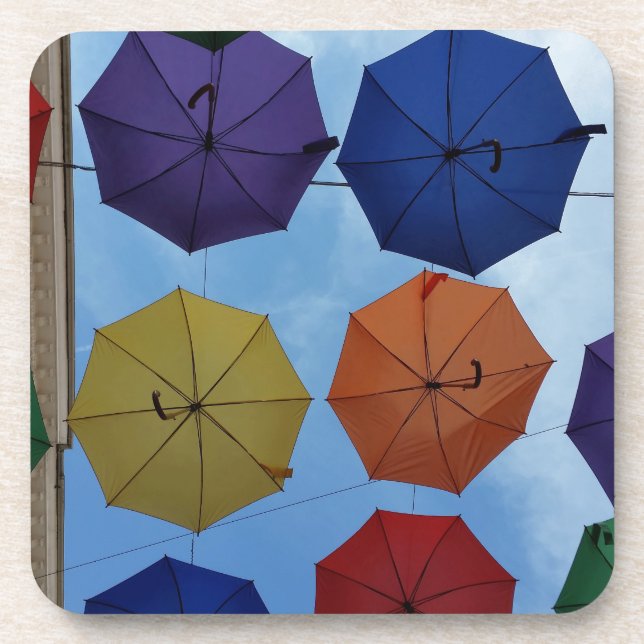 Colourful umbrellas coaster (Front)