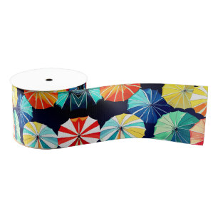 Colourful Umbrellas  Grosgrain Ribbon