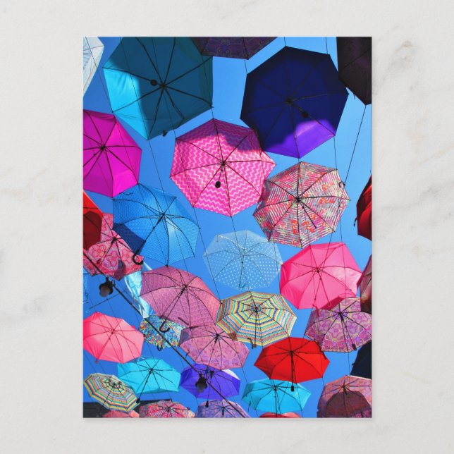 Colourful Umbrellas in Vieux Hull Québec Postcard (Front)