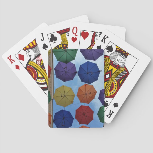 Colourful umbrellas playing cards (Back)