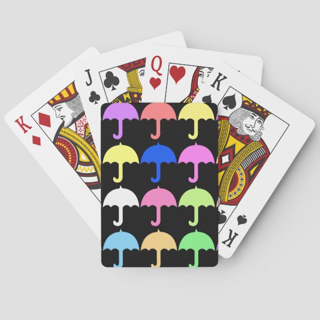 Colourful Umbrellas Playing Cards (Back)