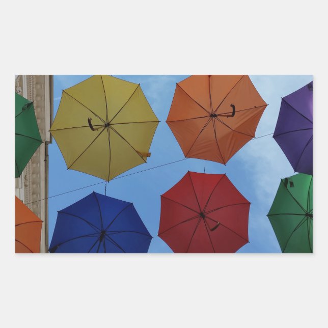 Colourful umbrellas sticker (Front)